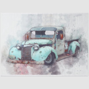 Papel De Seda Rusty Old Truck Vintage 20x30 Decoupage