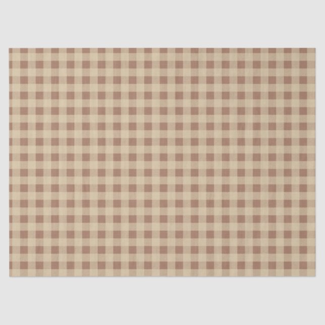 Papel De Seda Rusty Rosa Gingham Decoupage (Anverso)