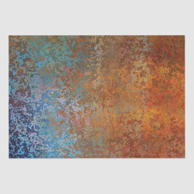 Papel De Seda Rusty, Verdigris, Grunge Steampunk (Anverso)
