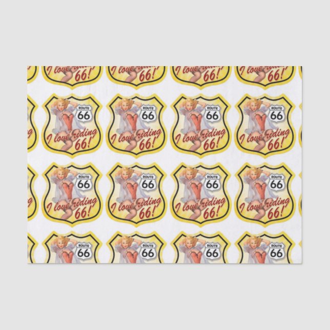 Papel De Seda Ruta de Chica de pinza 66 (Anverso)