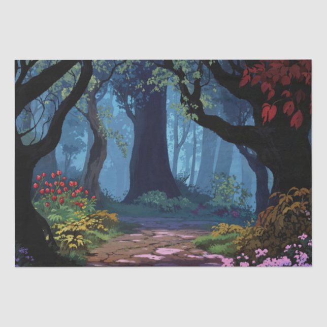 Papel De Seda Ruta del bosque encantada (Anverso)