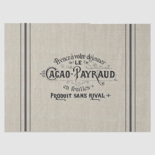 Papel De Seda Saco francés del grano del cacao (Anverso)