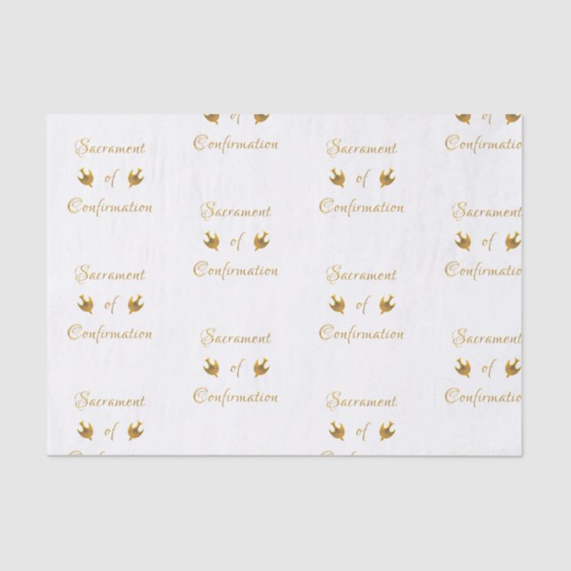 Papel De Seda Sacramento de oro de la confirmación y el Espíritu (Anverso)