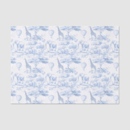Papel De Seda Safari Animales Blue Toile de Jouy Dusty