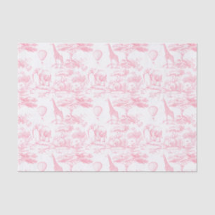 Papel De Seda Safari Animals Pink Toile de Jouy