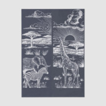 Safari Toile, Aventura Salvaje Infantil Azul Marin
