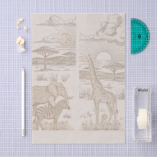Papel De Seda Safari Toile, Aventuras Laterales Bebé Neutro Salv