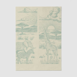 Papel De Seda Safari Toile, Baby Wild Adventure Green