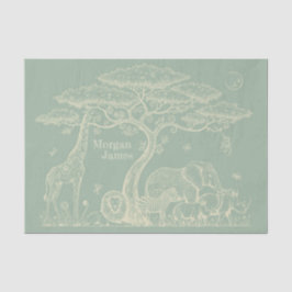 Papel De Seda Safari Toile, Neutral Baby Green Boho Adventure