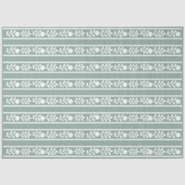 Papel De Seda Sage Bone Inlay Floral Border Decoupage Paper