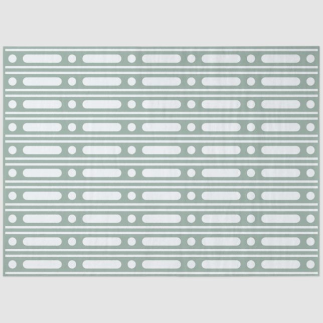 Papel De Seda Sage Green Bone Inlay Dots Border Decoupage Paper (Anverso)