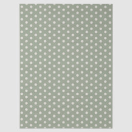 Papel De Seda Sage Green Cream Ivory Polka Dot