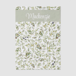 Papel De Seda Sage Green French Country Chic Olive Name Monogram