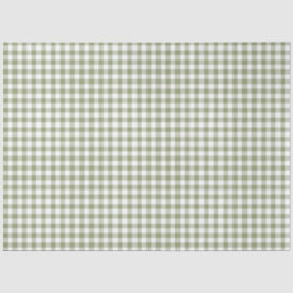 Papel De Seda Sage Green Gingham Neutral Elegant Checks Patrón