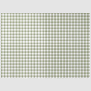 Papel De Seda Sage Green Gingham Neutral Elegant Checks Patrón