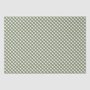 Papel De Seda Sage Green Gingham Patterned
