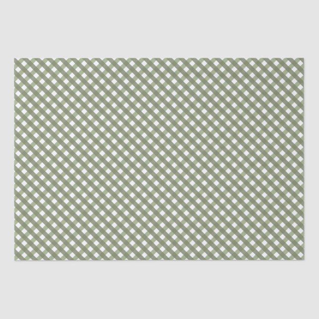 Papel De Seda Sage Green Gingham Patterned (Anverso)