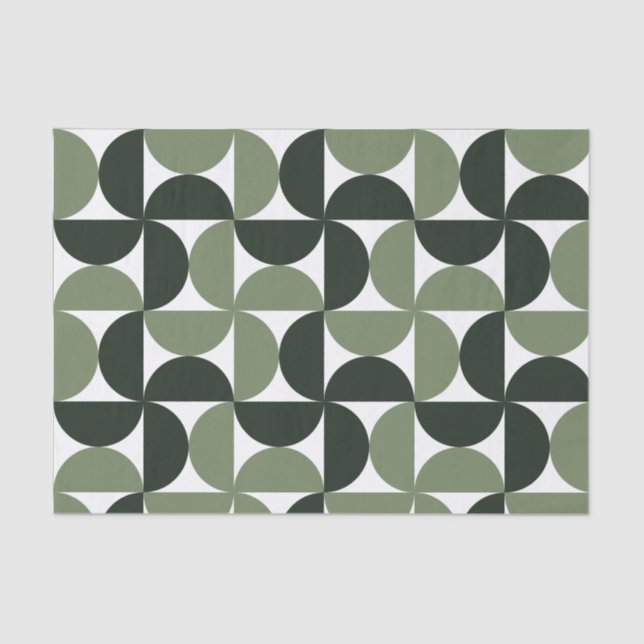 Papel De Seda Sage Green Mid Century Patrón moderno (Anverso)