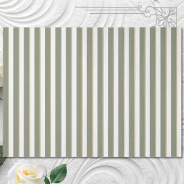 Papel De Seda Sage Green Tan White Stripe