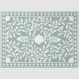 Papel De Seda Sage Green Traditional Bone Inlay Decoupage Paper