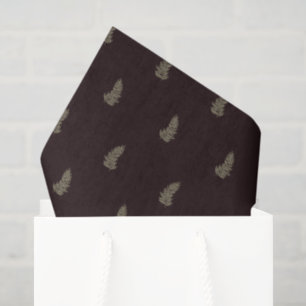 Papel De Seda Sage Verde Navidad Tropical Hoja de Palma Negra