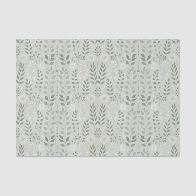 Papel De Seda Sage y Dandelions Green (Anverso)