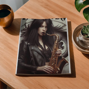 Papel De Seda Sagitario Zodiaco Músico Saxofón Decoupage 