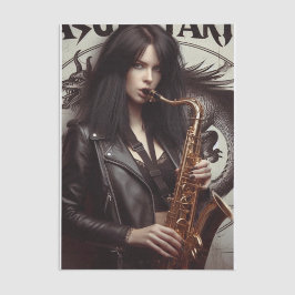 Papel De Seda Sagittarius Zodiac Músico Saxofón Desnupación