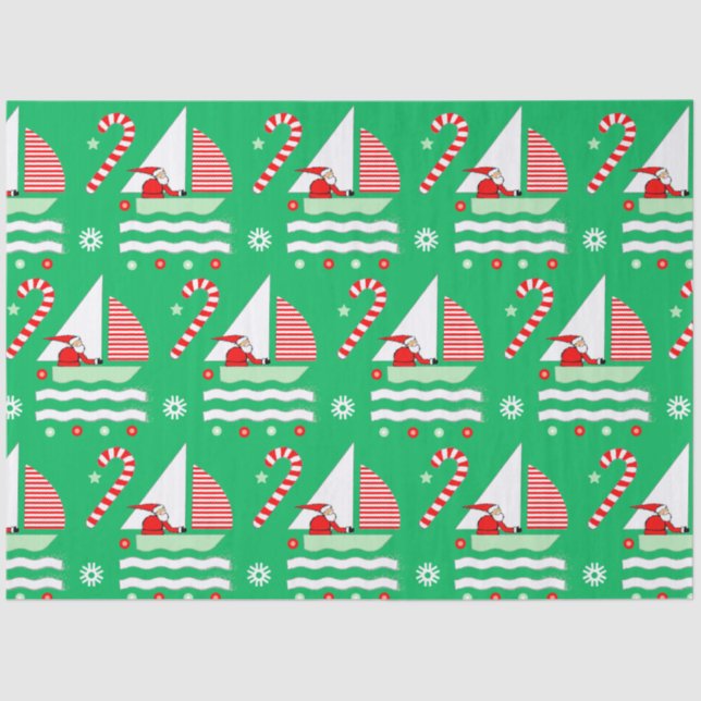 Papel De Seda Sailing Nautical Christmas Holiday Gift (Anverso)