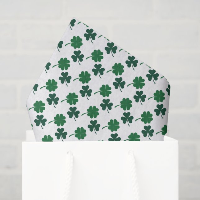 Papel De Seda Saint Patrick's day shamrocks four leaf clover  (Bolsa de regalo)