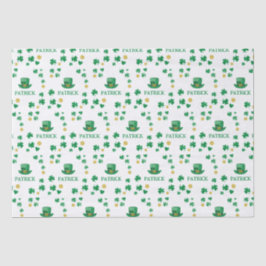 Papel De Seda Saint Patricks Personalizado Leprechaun Clover