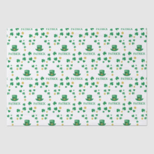 Papel De Seda Saint Patricks Personalizado Leprechaun Clover