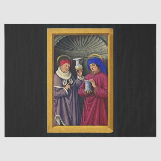 Papel De Seda Saints Cosmas and Damian de Jean Bourdichon (Anverso)