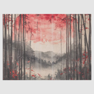 Papel De Seda Sakura de Luna de Sangre con Tinta Lavada (1)