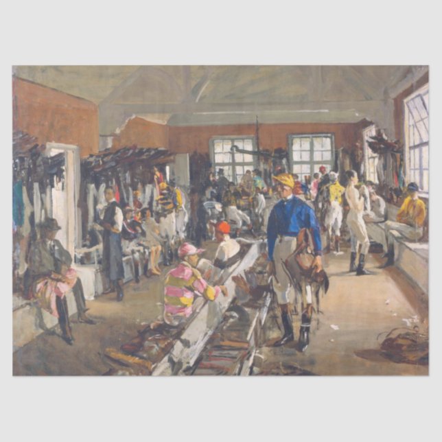 Papel De Seda Sala de vestir de los Jockeys en el hipódromo Asco (Anverso)