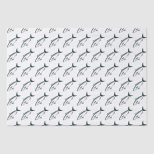 Papel De Seda Salmón australiano en Carreras verde y blanco