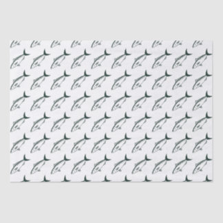 Papel De Seda Salmón australiano en Carreras verde y blanco
