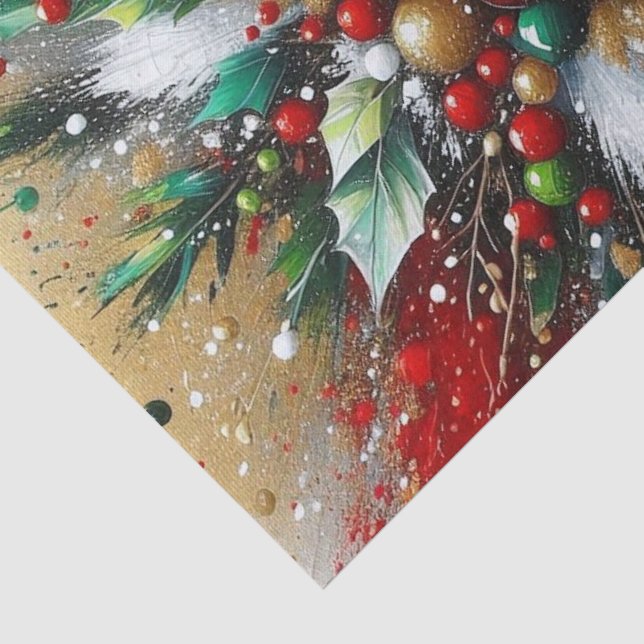 Papel De Seda Salpicaduras de Navidad / Estallidos Blancos (Detalle)