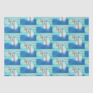 Papel De Seda Salto de delfín Océano Splash Vida marina tropical