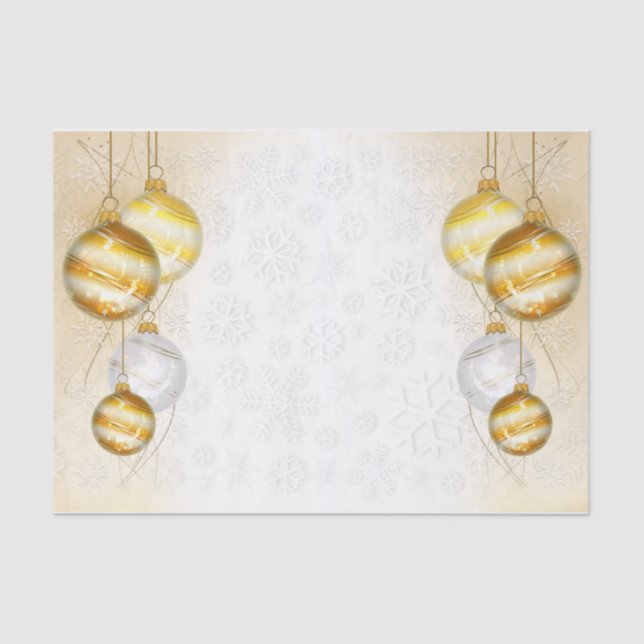 Papel De Seda Saltos De Nieve Y Bolas De Navidad (Anverso)
