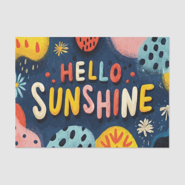 Papel De Seda Saludable Saludo "Hello Sunshine" (Anverso)