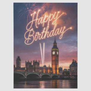 Papel De Seda Saludo de cumpleaños del paisaje urbano de Londres