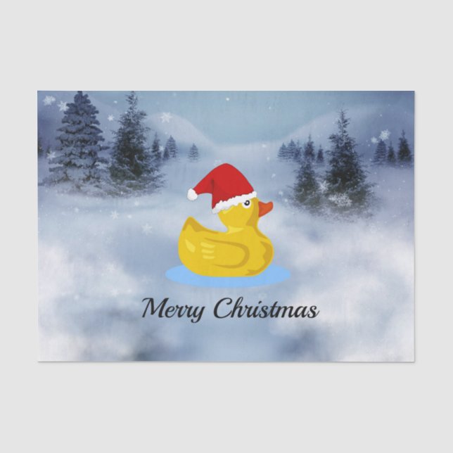 Papel De Seda Saludos de Navidad de Rubber Ducky (Anverso)