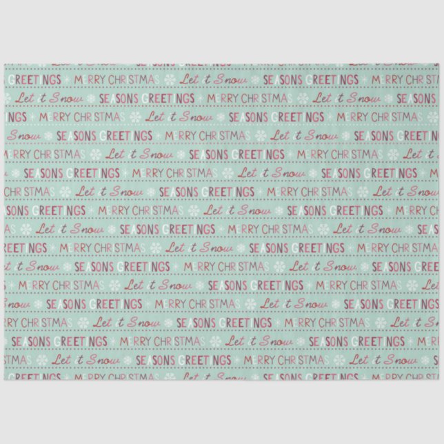 Papel De Seda Saludos de temporada, Feliz Navidad, que nieve (Anverso)