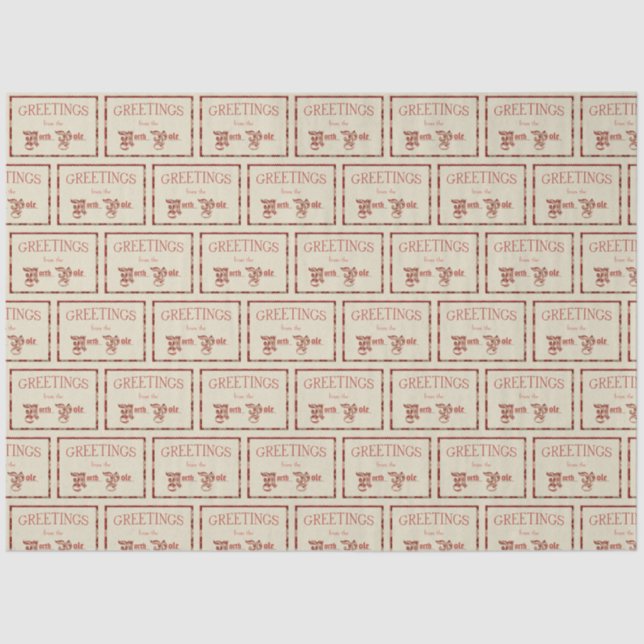 Papel De Seda Saludos desde el Polo Norte (Anverso)