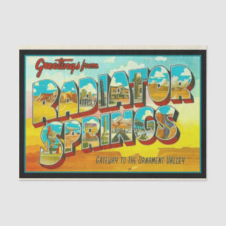 Papel De Seda Saludos desde Radiator Springs Arizona