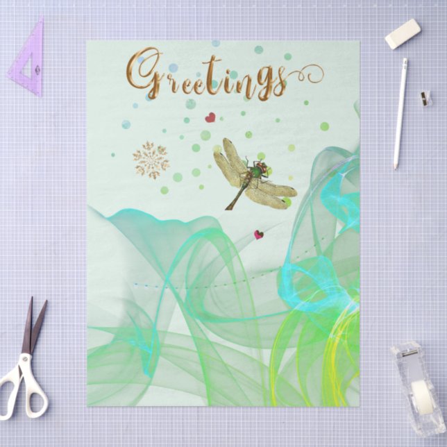 Papel De Seda Saludos dorados  (Artesanía)
