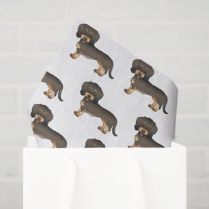Papel De Seda Salvaje patrón de perro de Dachshund peludo divert
