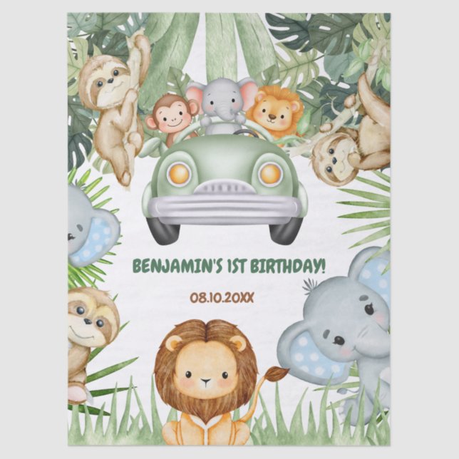 Papel De Seda Salvaje un animal tropical de la jungla (Anverso)