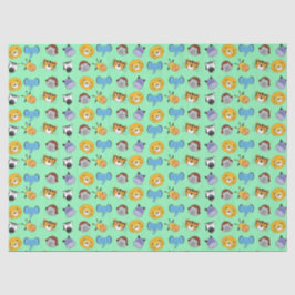 Papel De Seda Salvaje verde Un animal Ilustracion Safari